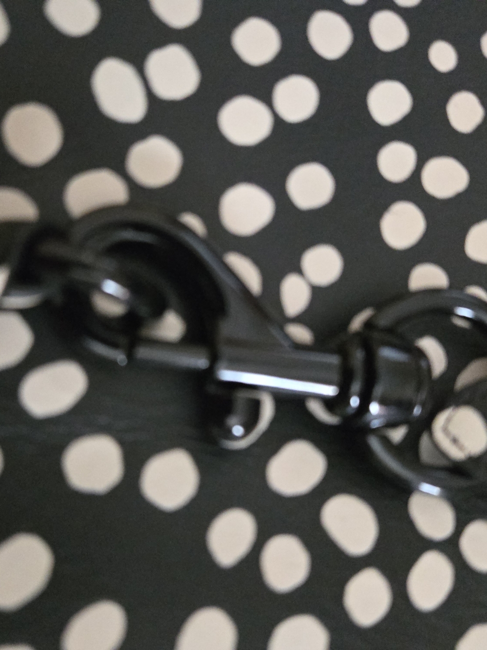 Rebecca Minkoff Black Leather Tote with Cream/White Polka Dot Print. Like New! - Picture 5 of 15